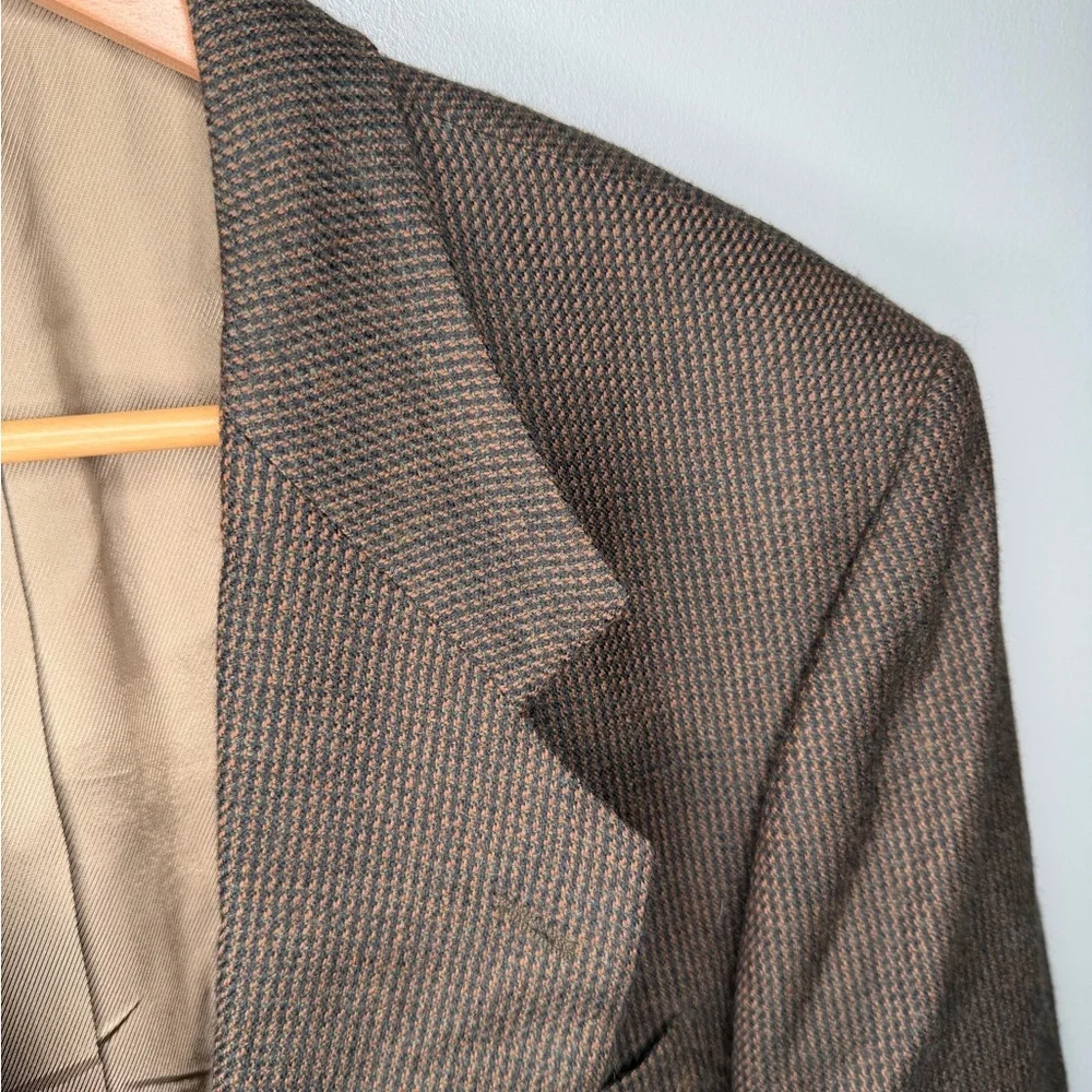 Oscar de la Renta x Vintage 80s Wool Micro Herringbone Blazer